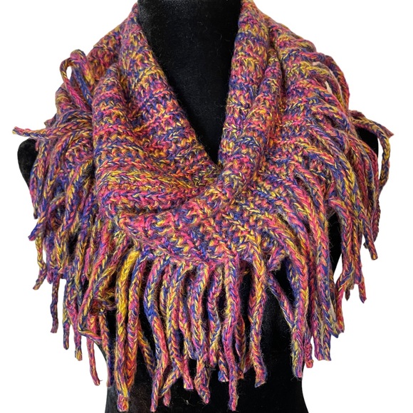 Accessories - Colorful Fringe Infinity Scarf